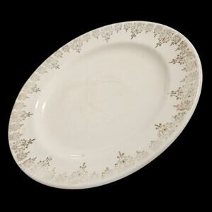 Universal Cambridge Canwood Ivory Bread Dessert Plate 22K Gold Trim Crazing